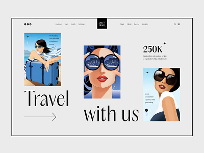 Travel company concept design graphic design illustration landig page landing minimalism travel ui