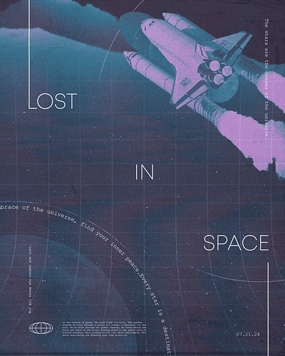 Lost In Space art design galaxy graphic design graphic poster moon poster rocket space stars