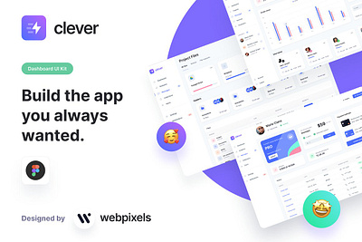 Clever – Figma Dashboard UI Kit application clever – figma dashboard ui kit design kit elements figma. template ui ui design web app