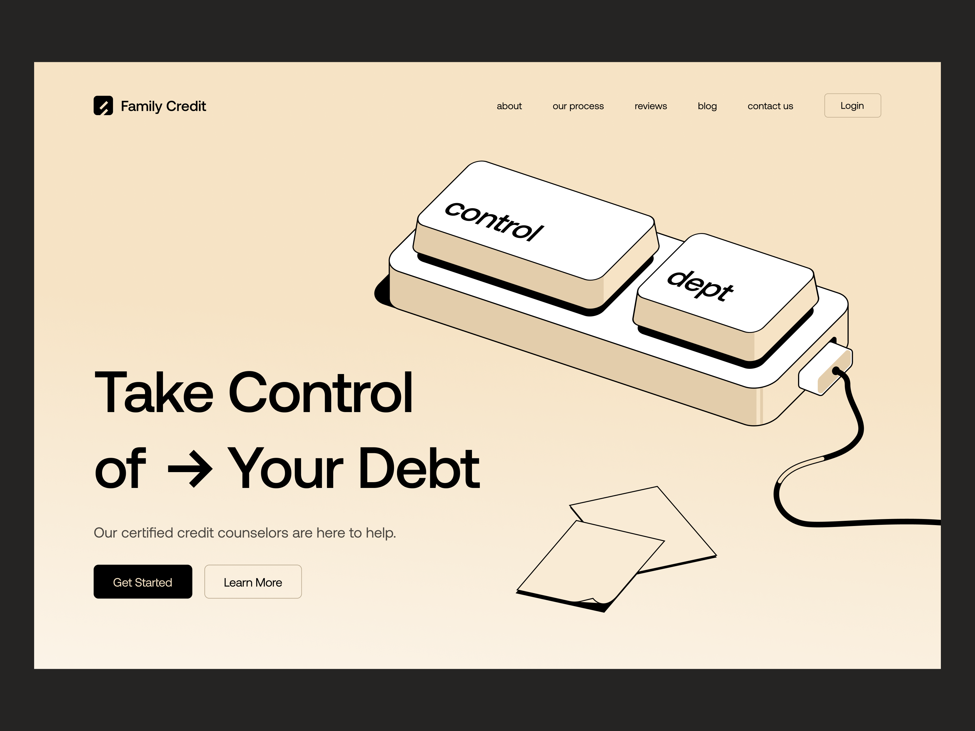 Control debt Landing afshin mohammadi afshin t2y debt landing design icon icon design illustration illustrator landing landing design landing page minimal piqo piqo studio ui vector web design