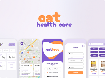 Catlove App - Your cat's health care aplication app app for cats branding graphic design logo ui