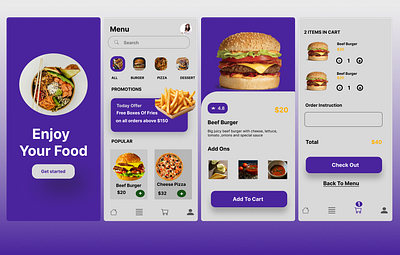 Food App UI app design food app mobile app ui uiux ux