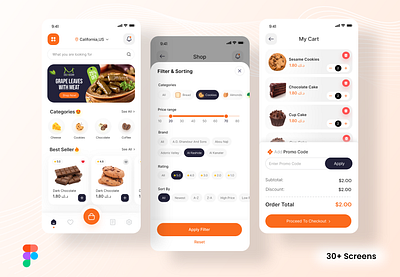 Food Delivery App UI app cookies creative delivery delivery app delivery service design fast food food and drink food delivery food delivery app food delivery service food order foodie ios app mobile online food order ordering restaurant