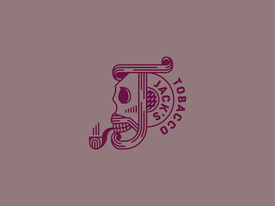 Jack's Tobacco Logo brand branding illustration j jar logo logotype monogram pipe pirate skull smoke t tobacco