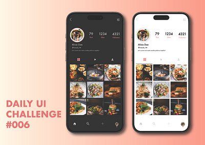DAILY UI #006 : User Profile daily ui daily ui challenge dailyui design figma ui ui design uidesign uidesigner uidesigns