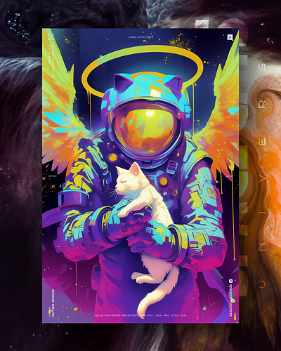 [Outer Space] ai branding cat daliy design illustration poster print