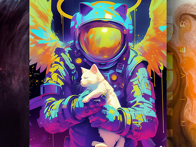 [Outer Space] ai branding cat daliy design illustration poster print