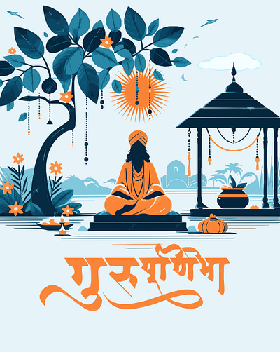 Guru Purnima Radiance creativejourney culturalheritage design enlightenmentpath figma gratitudepost guidinglights gurublessings gurupurnima indianfestivals meditationmoments poster serenedesign spiritualjourney teacherappreciation teachersofinstagram tradition ui uidesign wisdom