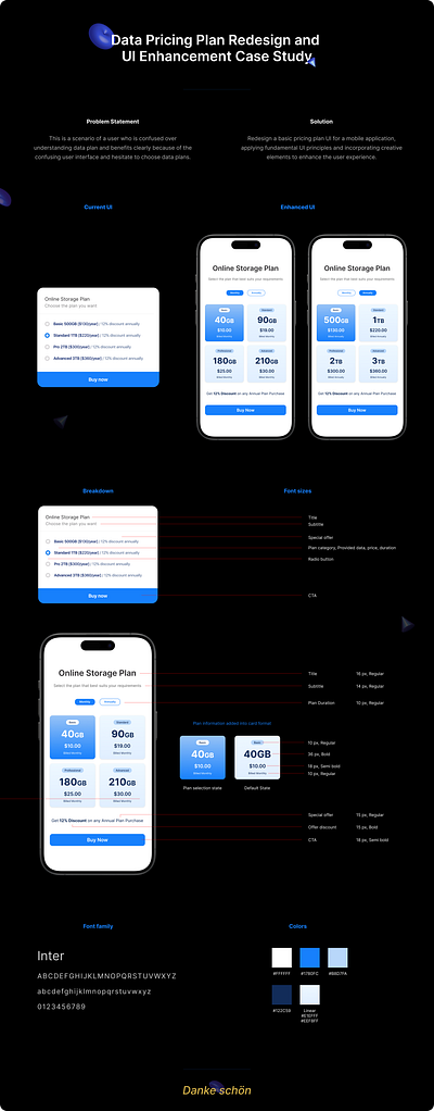 Data Pricing Plan Redesign and UI Enhancement Case Study app design case study mobile app problem solving ui ux