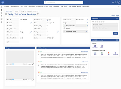 Task Profile Page design figma free mockup react sharepoint template ui uiux ux website