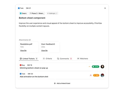 Task details modal accessibility app content design modal pop up project management project management tool task details modal task modal ui uiux ux