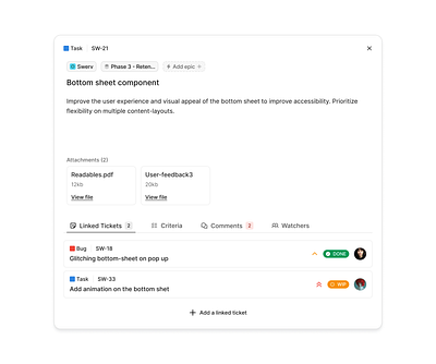 Task details modal accessibility app content design modal pop up project management project management tool task details modal task modal ui uiux ux