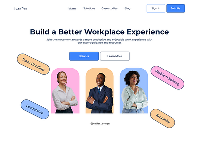 Work productivity website - hero section hero section product design ui ui designer uiux