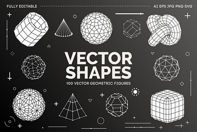 Retro Vector Geometric Shapes 3d design ements graphic design vector vector shapes