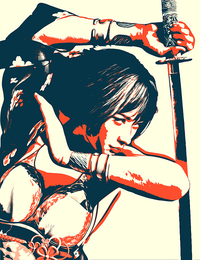 Pop Art VII art poster art print bold bold girl design girl illustration illustrator ninja poster poster design print on demand samurai t shirt design woman
