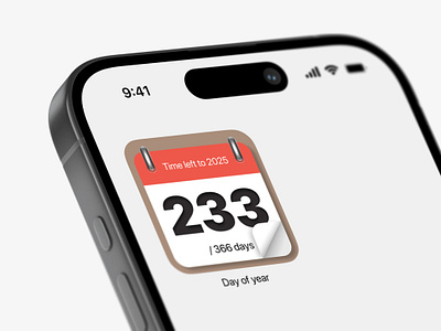 Days until the end of the year app calendar day time ui ux widget