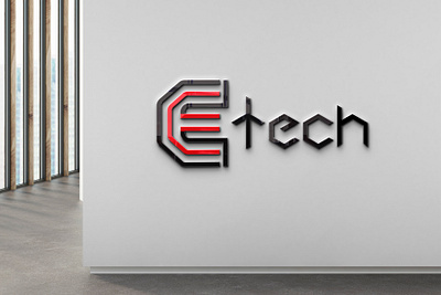 "E tech" company branding graphic design logo