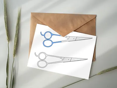 Two scissors with coloured handles art design digital art digital design graphic design illustration scissors tools vector vector art vector illustration