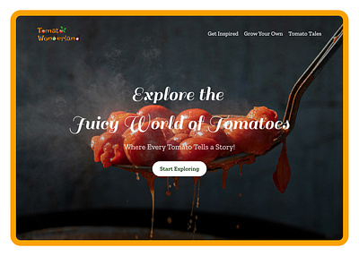 Tomato Wonderland animation design designshowcase dribbble figma foodie herosection illustration interactivedesign landing page tomatowonderland ui uidesign uiux userinterface ux visualdesign webcreatives webdesign