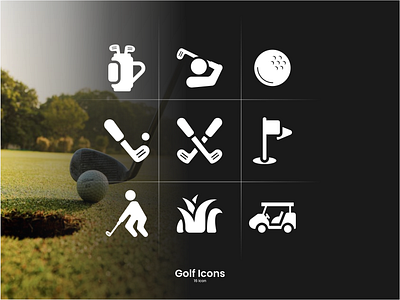 Golf Icons brand brandidentity design golf golf icons icon icon design illustration interface design logoidentity sport ui uiux web design