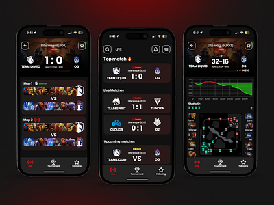 Livescore application application dota2 live livescore livescore application mobile ui uiux ux