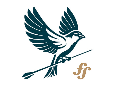 Fletcher Sparrow Secondary Logo Lockup arkansas arrow bird brand branding design flat graphic design hunter oden illustration lockup logo monogram sparrow vector wings