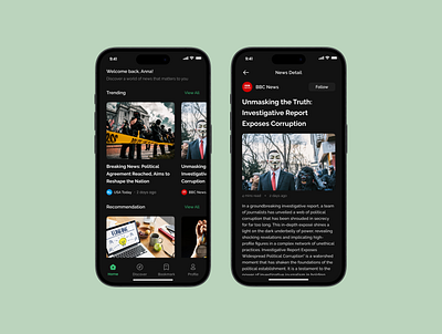 Newscape - News Mobile App headline news mobile app news ui ui design ux design