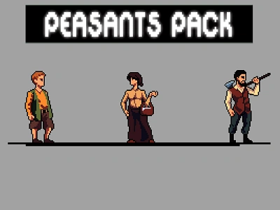 Peasants 2D Pixel Art Sprite Pack 2d art asset character characters fantasy game game assets gamedev illustration indie indie game npc pixel pixelart rpg sprite sprites spritesheet spritesheets