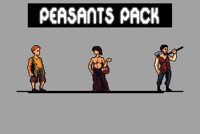 Peasants 2D Pixel Art Sprite Pack 2d art asset character characters fantasy game game assets gamedev illustration indie indie game npc pixel pixelart rpg sprite sprites spritesheet spritesheets