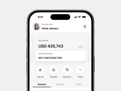 Mobile Banking App app design banking banking app card clean design digital banking e wallet fintecth iphone mobile app mobile banking money apps money management payment product design top up transfer ui uiux