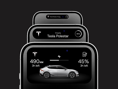 Dynamic Islande for tesla car app design dynamic islande iphone mobile app ui ux