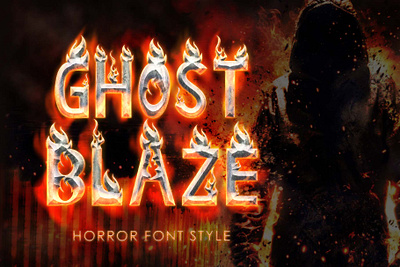 Ghost Blaze blaze branding flame font font design halloween handwritten horror logo