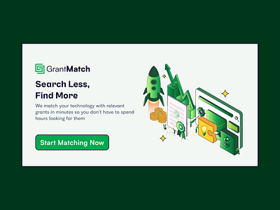 Grantmatch Ad ad graphic design green illustration isometric ui vector