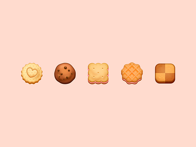 Tiny cookies biscuit candy cookies icon icon set