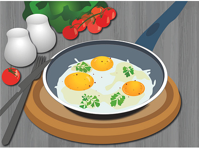 Яичница еда жареные помидор яичница яйцо