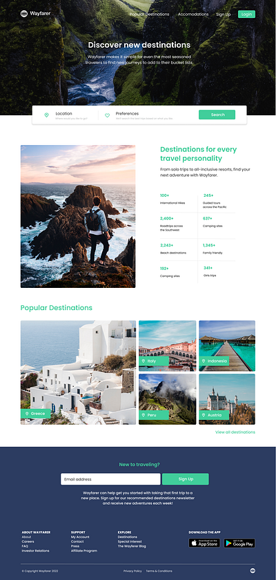 Travel Site Landing Page landing page search engine travel