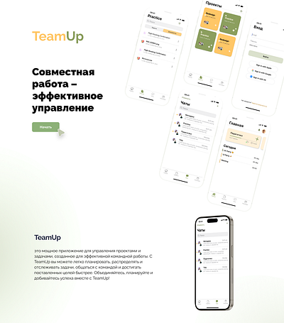 Mobile App Design TeamUp app color figma managment mobile app typography ui ux