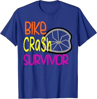 Bike Crash Survivor Funny Bike Lover T-Shirt bicycle bike bike crash bike lover biker cycling cyclist fall funny gift healthy humor kids minimal minimalism minimalist motobike mountain bike sport typography