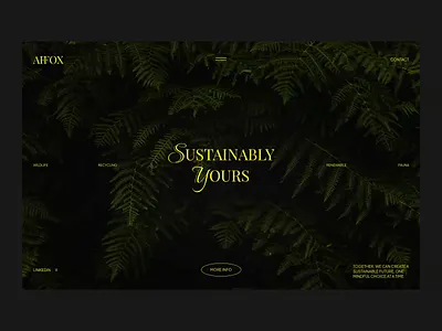 Affox - Sustainable Living branding colors creative design fonts home page design homepage search typeface typographies ui ui design uixu web design website website design
