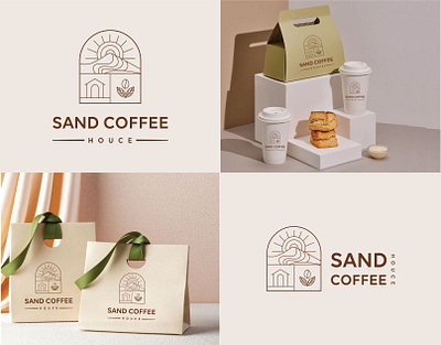 SAND COFFEE HOUCE Logo Design 3d animation branding coffee coffeeshop design graphic design illustration logo motion graphics typography ui ux vector