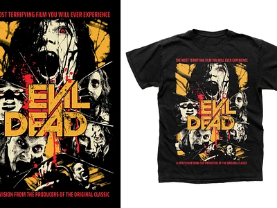 (COMMISSION WORK) EVIL DEAD (2013) T-SHIRT DESIGN SECOND VARIANT alternative movie poster cavitycolors classic film cover art design evil dead film poster fright rags graphic design graphic poster horror movie horror poster horror shirt illustration movie poster poster art poster design rucking fotten t shirt design terror threads