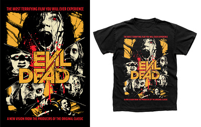 (COMMISSION WORK) EVIL DEAD (2013) T-SHIRT DESIGN SECOND VARIANT alternative movie poster cavitycolors classic film cover art design evil dead film poster fright rags graphic design graphic poster horror movie horror poster horror shirt illustration movie poster poster art poster design rucking fotten t shirt design terror threads