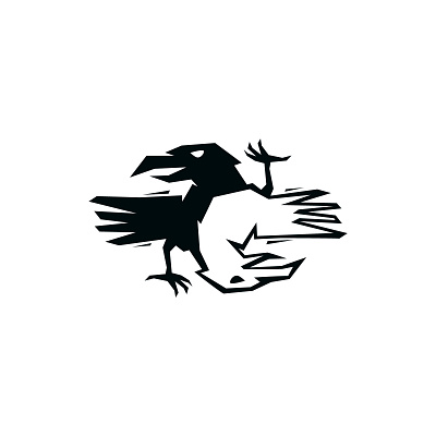 Black And White Raven Logo bird birds black buy crow logo logos logos for sale logotype raven sale sales white