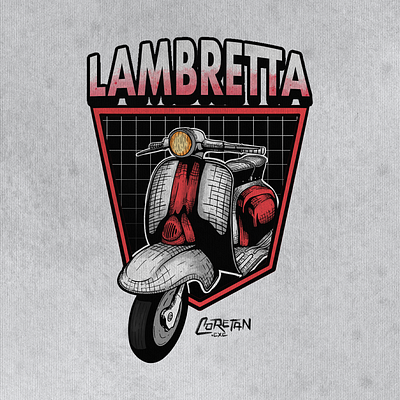 "Lambretta" vintage illustration for T Shirt branding design graphic design illustration lettering logo t shirt typography vector