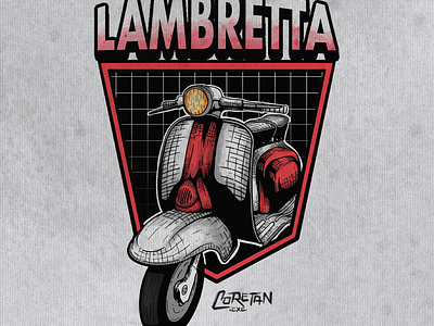 "Lambretta" vintage illustration for T Shirt branding design graphic design illustration lettering logo t shirt typography vector