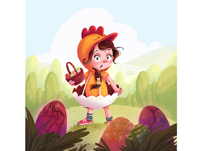 Easter art commission book cover illustration brand character branding cartoon character cartoon illustration character development characters children illustration childrens art childrens book fairy tale illustration illustrator kids literature mascot packing design stylized