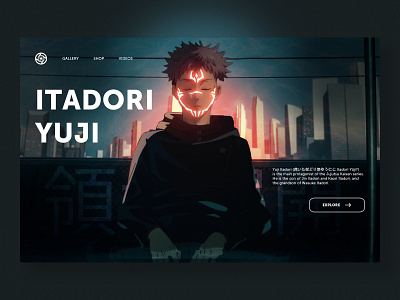 Itadori design concept anime concept design designconcept figma graphic design itadori jujutsukaisen landing landingconcept landingpage ui ux uxui web webdesign