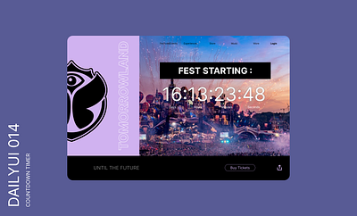 Countdown Timer design dj dvlm edm graphic design martin garrix music music festival poster design tomorrowland ui ui design user experience ux