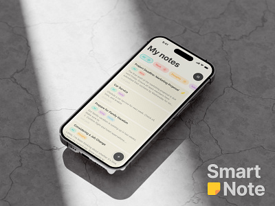 Design app Smart Note app application design figma u ui ux