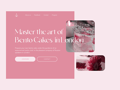 Bento cake masterclass design concept aesthetics concept design designconcept figma graphic design minimalism pink ui userinterface ux web webdesign